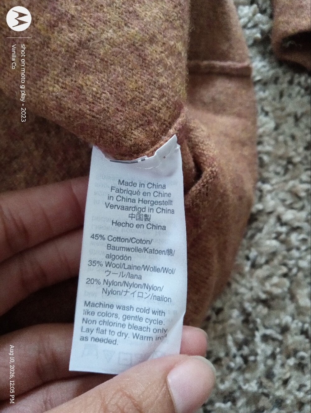 J.Crew Cotton Teddie Sweater Crewneck Hthr Camel Medium - Picture 7 of 8